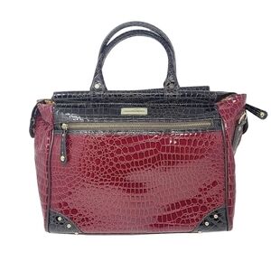 Samantha Brown | Red Faux Leather Crocodile Print Travel Bag (One Size)